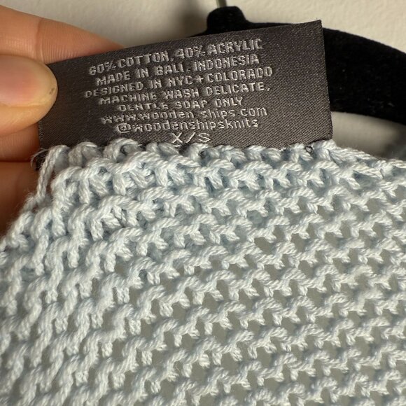 Wooden Ships Sweater Oliver Distressed Crewneck Light Blue Size XS - Picture 5 of 9